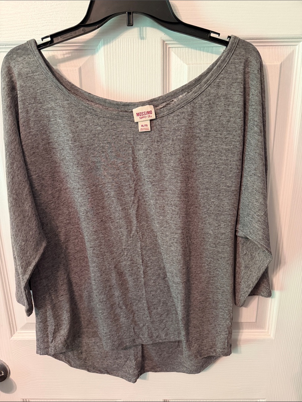 Mossimo Supply Co. Heather Gray Scoop Neck Dolman Sleeve Top